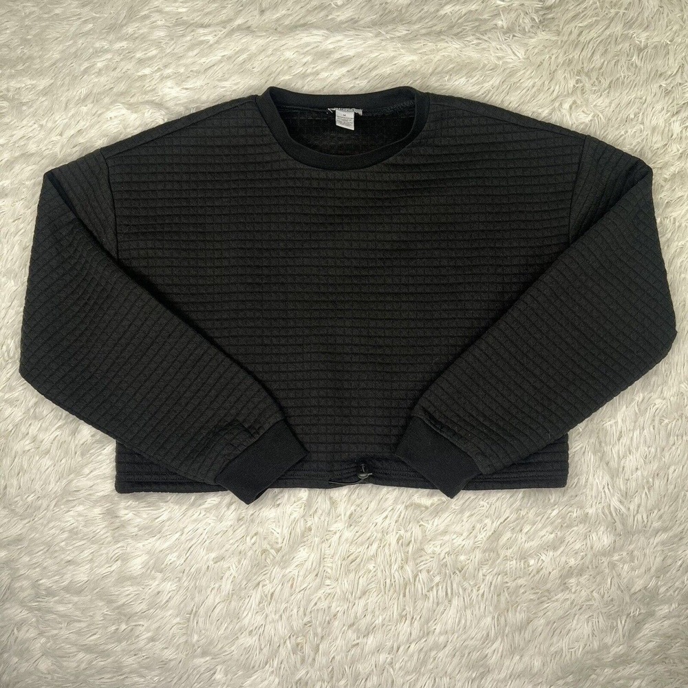 Women's Rue 21 Black Long Sleeve Cropped Button Front Pullover Sweater Size M - Picture 2 of 12